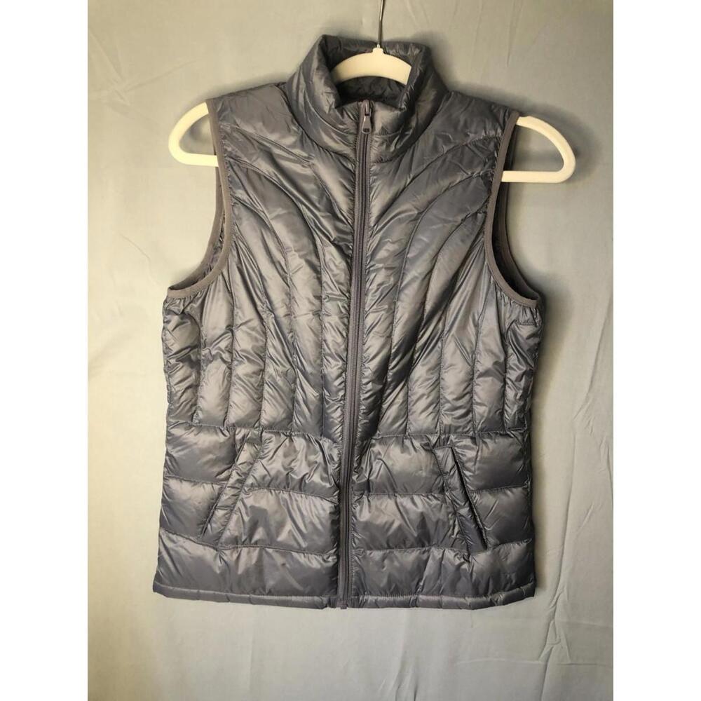 Be Inspired Vest Womens Medium Down and Feather Packable Puffer Vest sz S Gray